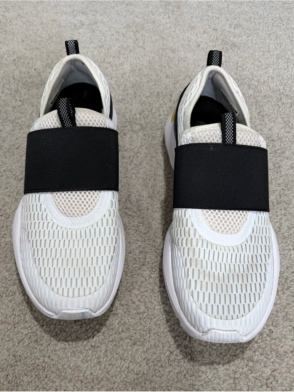 Sorel Kinetic Impact Strap Slip-On Sneakers, Women’s Size 9, White & Black